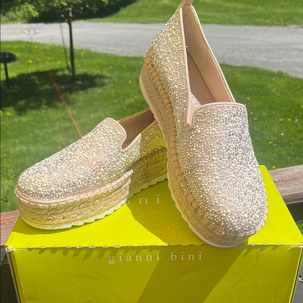 Gianni Bini Women's Sparkling Gold Slip-On Shoes